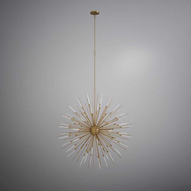 Drake 24 Light Chandelier in Aged Brass with White Glass Vinci Lighting