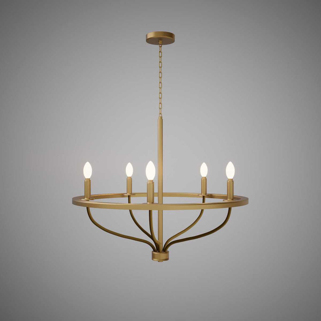 Five Light Lantern in Aged Brass Vinci Lighting
