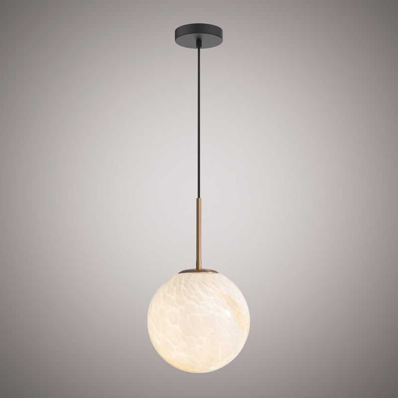 Pearl One Light Pendant in Aged Brass/Matte Black Vinci Lighting
