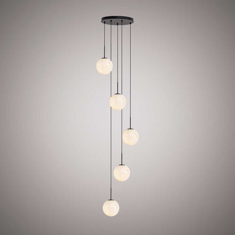 Pearl Five Light Chandelier in Matte Black Vinci Lighting