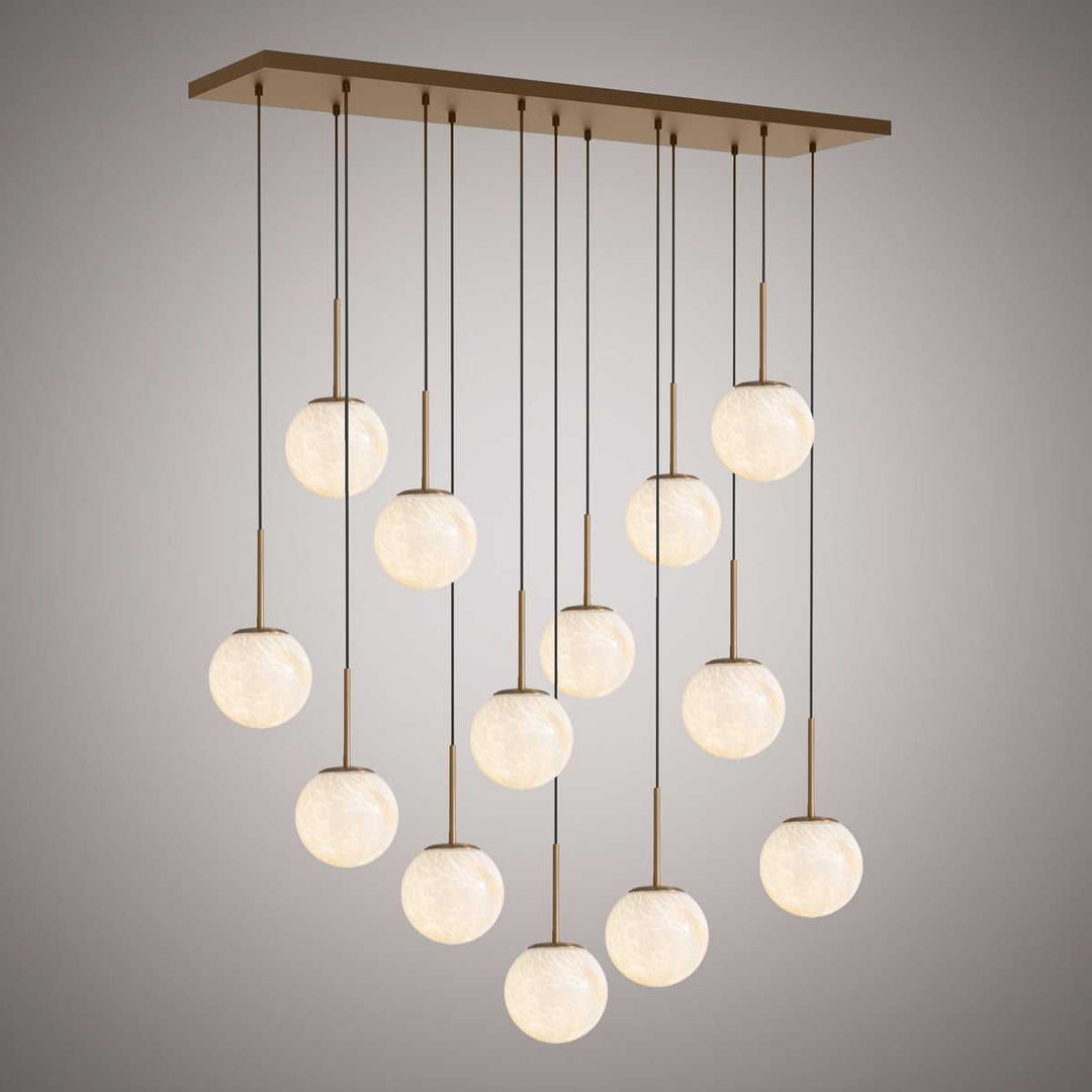 Pearl 13 Light Chandelier in Aged Brass Vinci Lighting