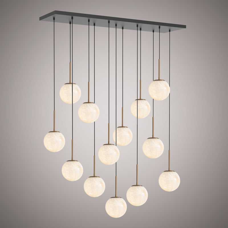 Pearl 13 Light Chandelier in Aged Brass/Matte Black Vinci Lighting