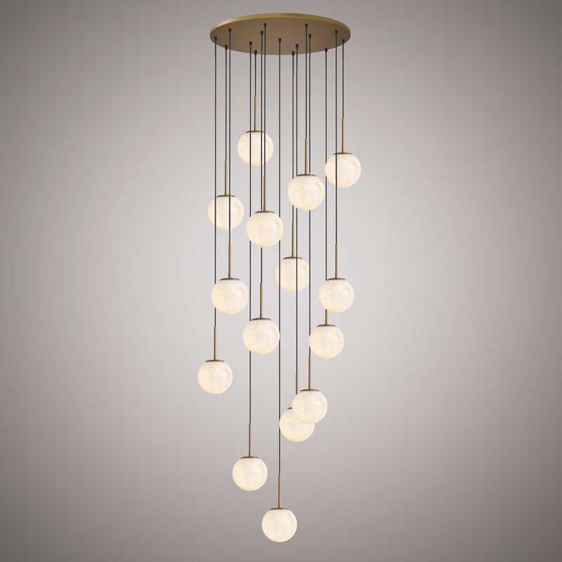 Pearl 15 Light Chandelier in Aged Brass Vinci Lighting