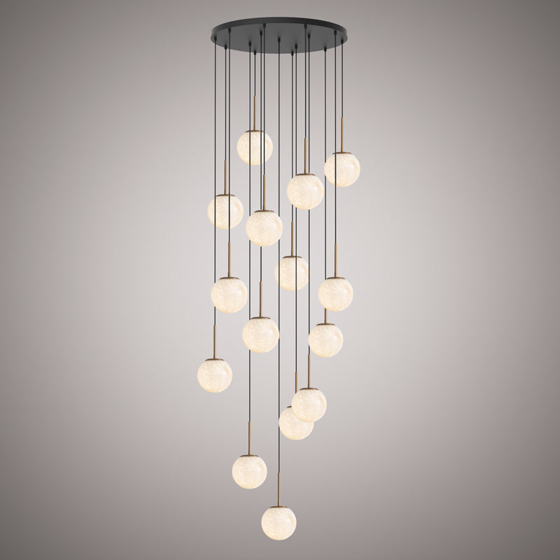 Vinci Lighting - C77715-AB/BK - 15 Light Chandelier - Pearl - Aged Brass/Matte Black