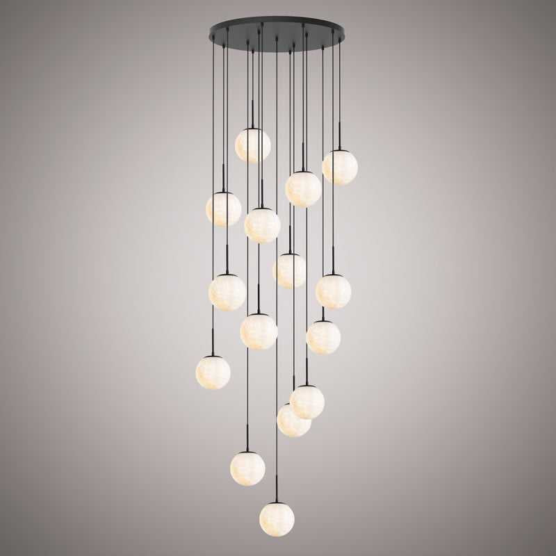 Pearl 15 Light Chandelier in Matte Black Vinci Lighting
