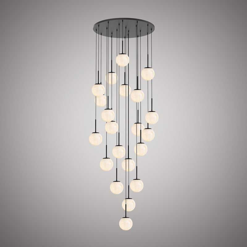 Pearl 21 Light Chandelier in Matte Black Vinci Lighting