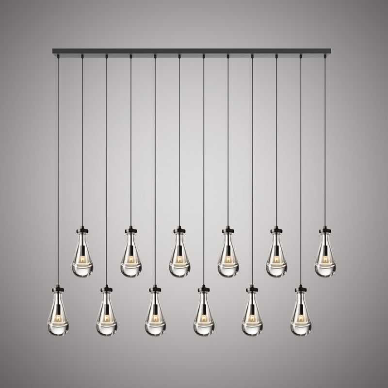 Loft 12 Light Chandelier in Matte Black Vinci Lighting