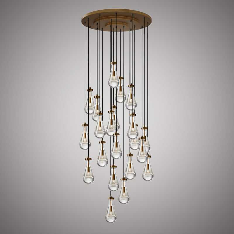 Loft Seven Light Chandelier in Aged Brass Vinci Lighting