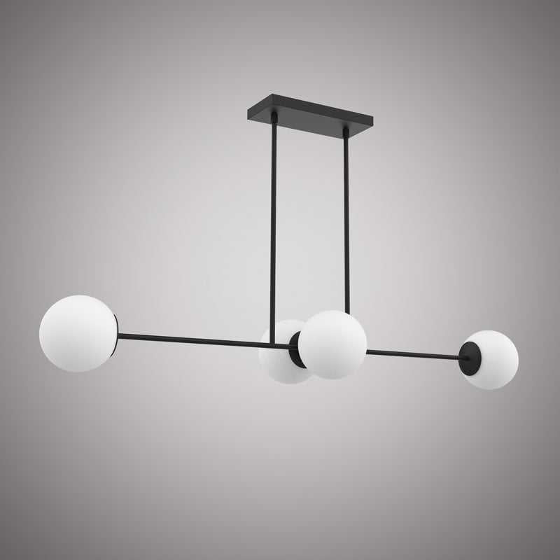 Bloom Four Light Chandelier in Matte Black Vinci Lighting