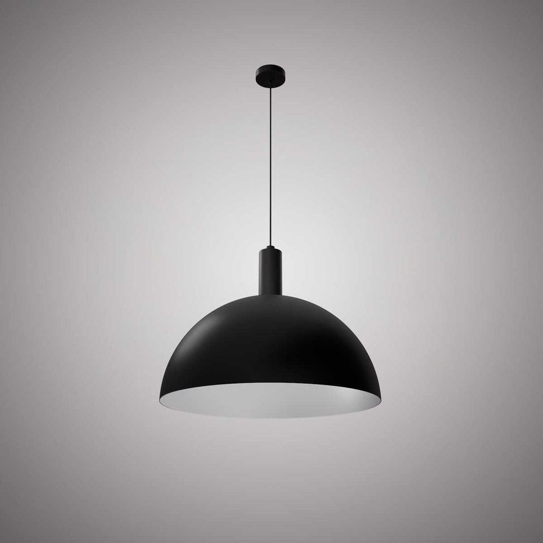 Archi Dome One Light Pendant in Matte Black /White Vinci Lighting