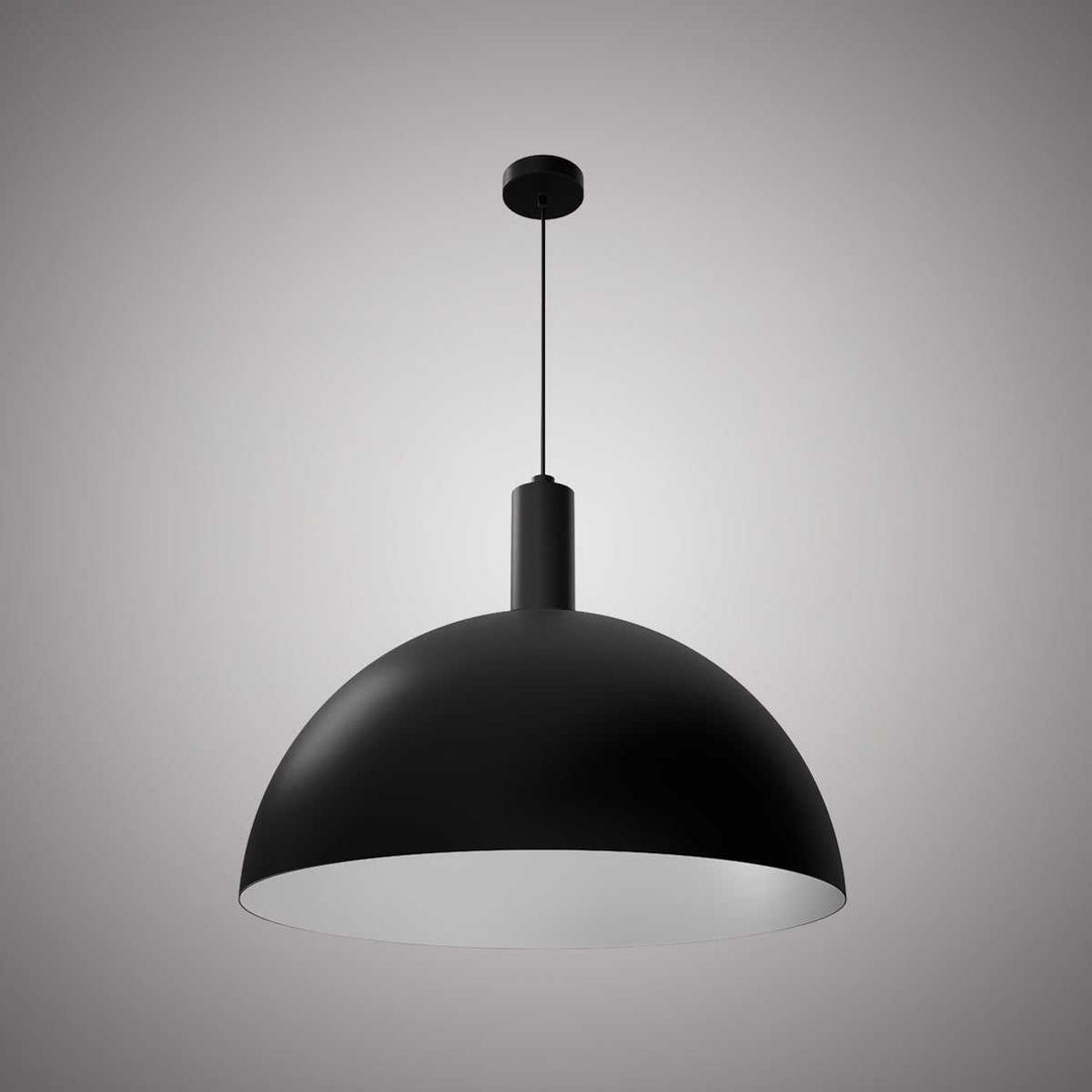 Archi Dome One Light Pendant in Matte Black /White Vinci Lighting