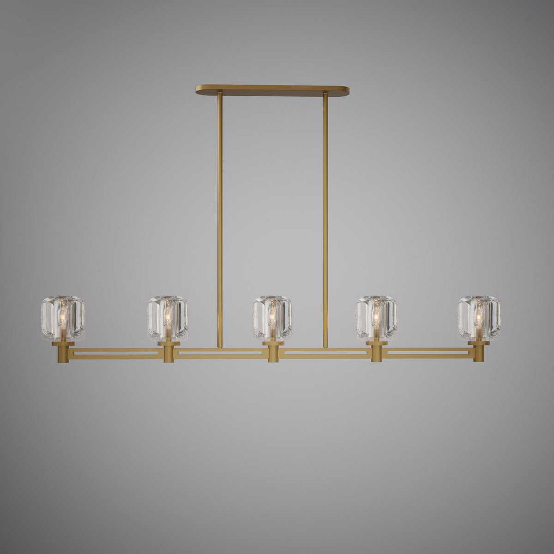 Modern Luxury Five Light Lantern in Aged Brass Vinci Lighting
