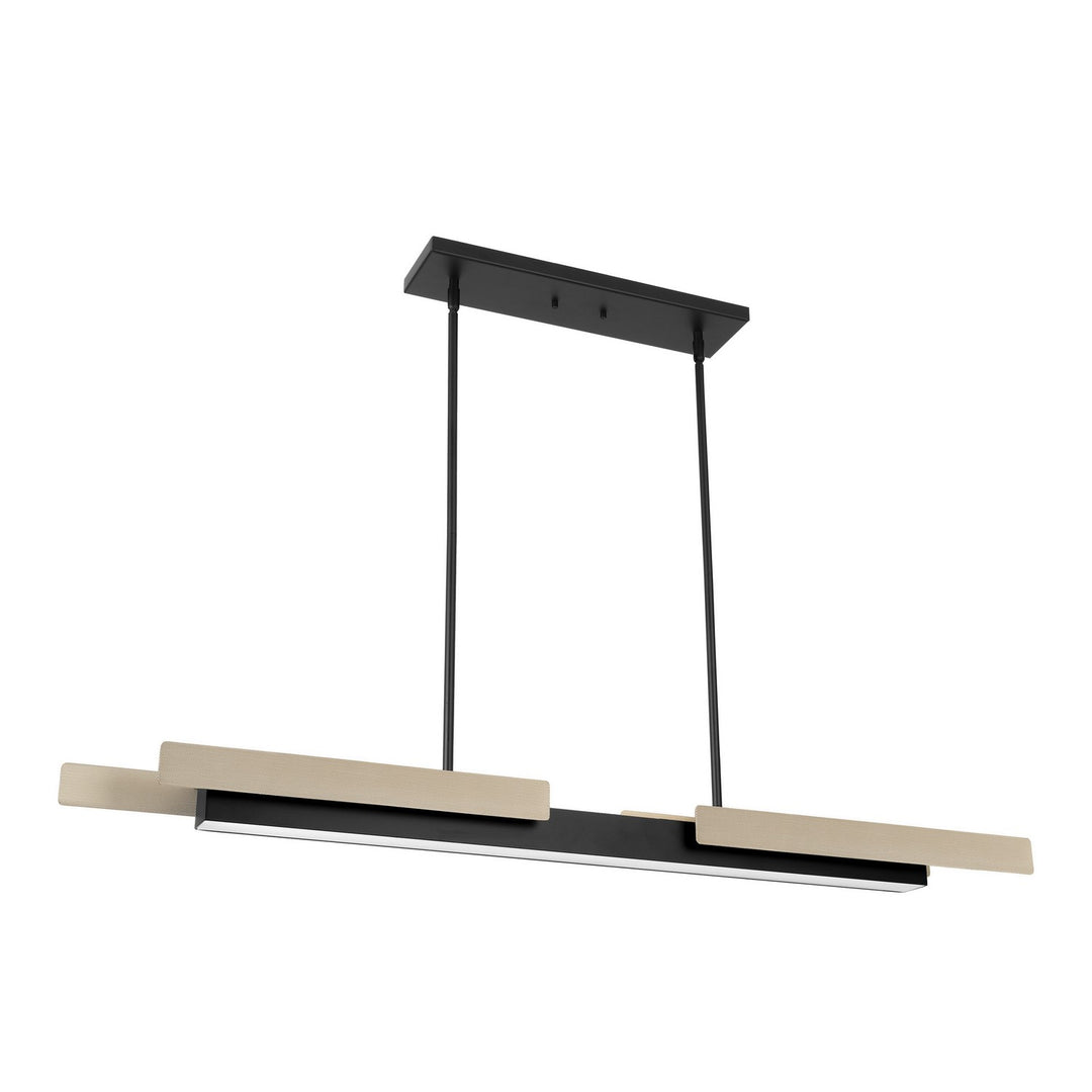 Thesis Canada - 208101A - LED Linear Chandelier - Grazia - Matte Black, Satin Nickel