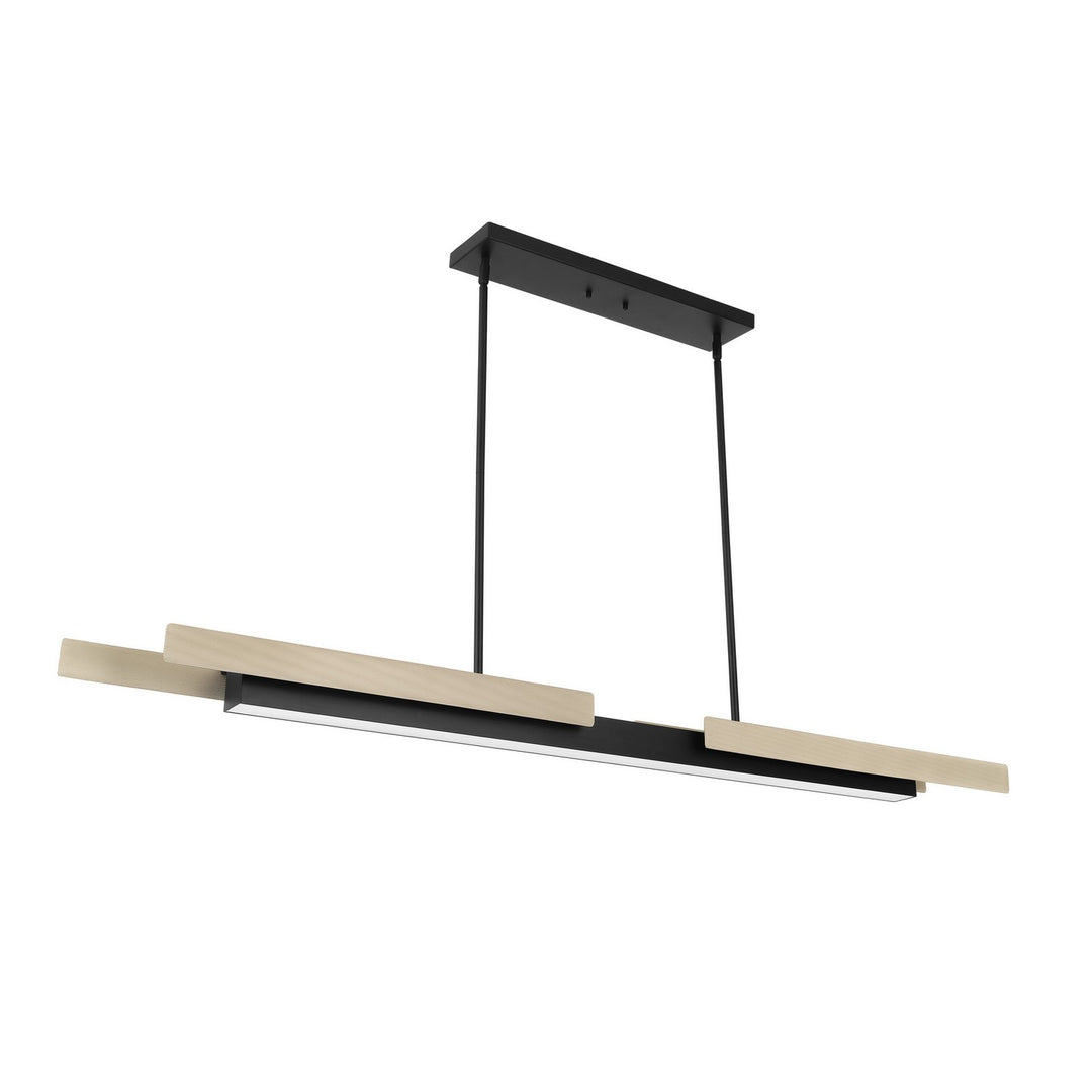 Thesis Canada - 208102A - LED Linear Chandelier - Grazia - Matte Black, Satin Nickel