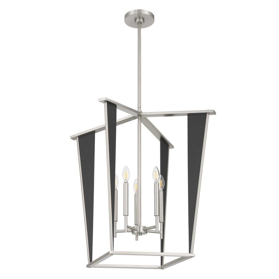 Julliard Five Light Pendant in Brushed Nickel, Black Thesis Canada