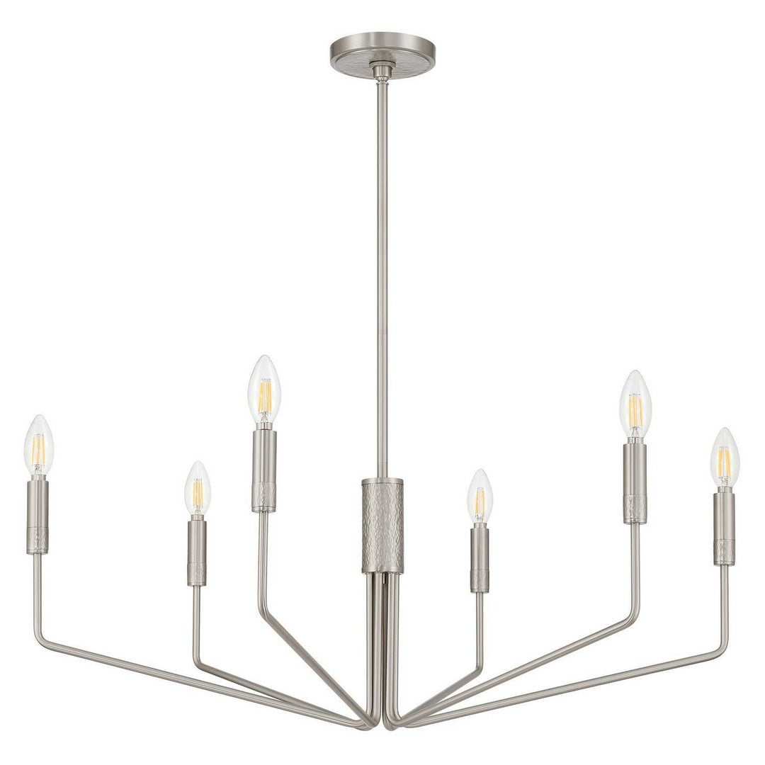 Dylan Six Light Chandelier in Brushed Nickel Thesis Canada