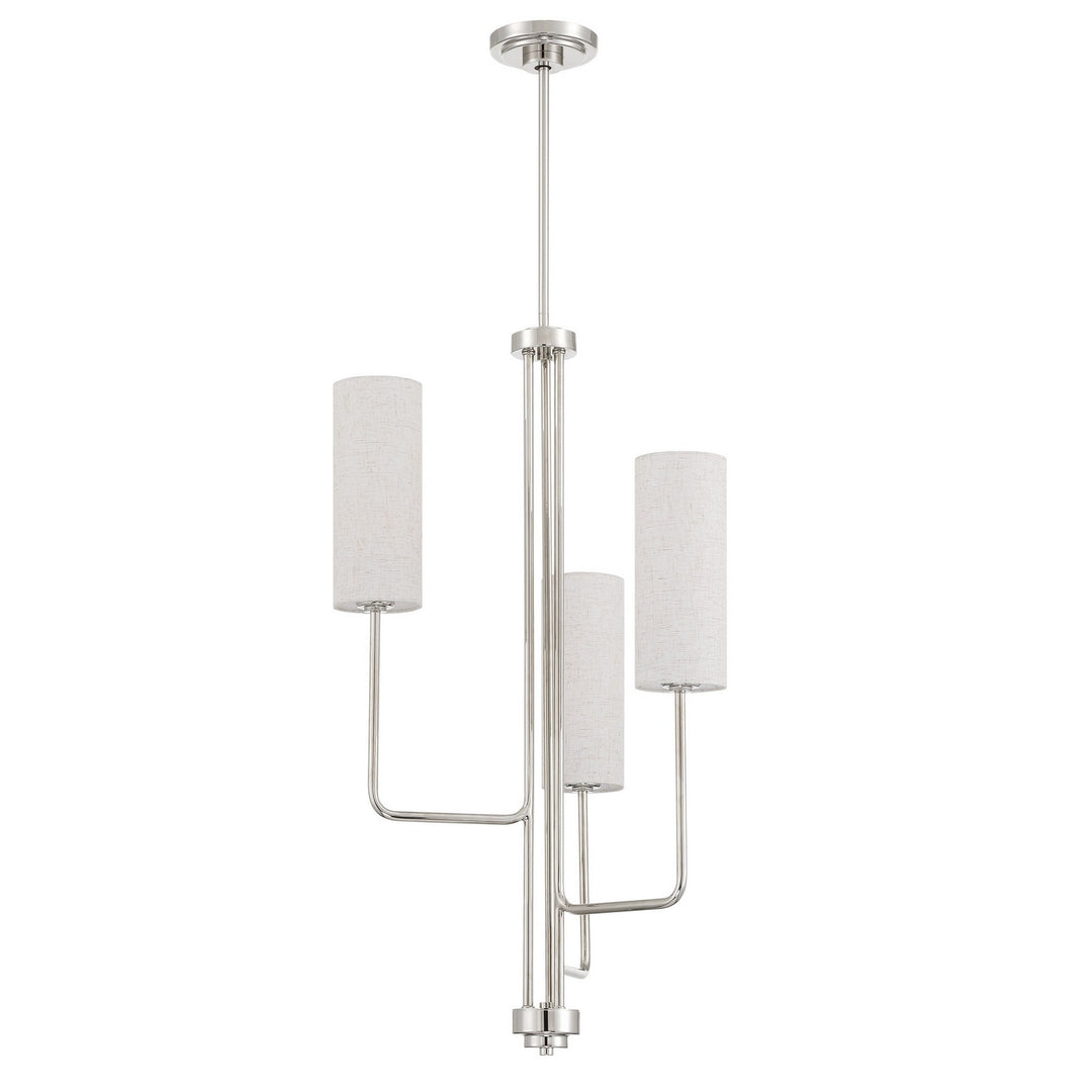 Thesis Canada - 208299A - Three Light Chandelier - Quinn - Polished Nickel