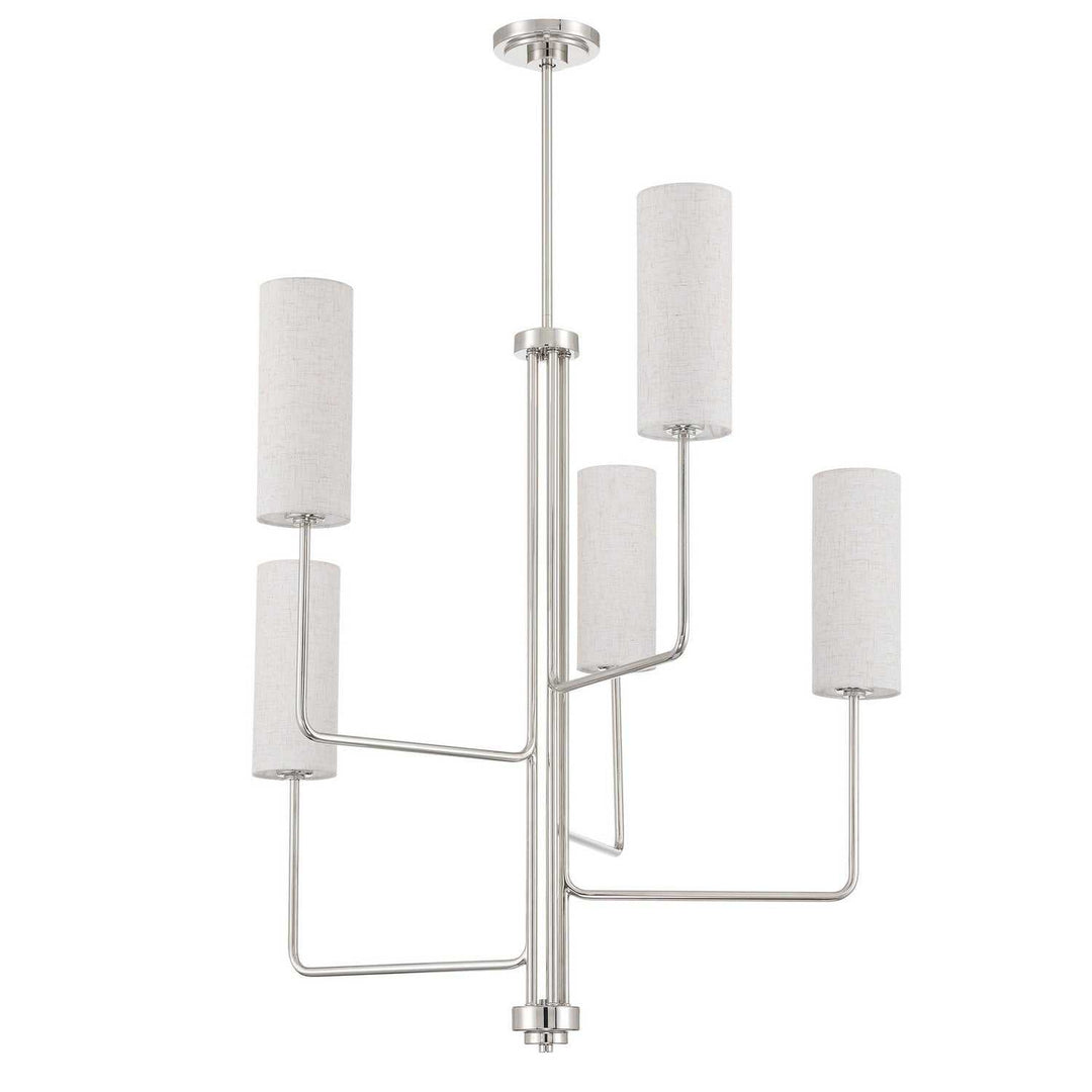 Quinn Five Light Chandelier in Polished Nickel Thesis Canada