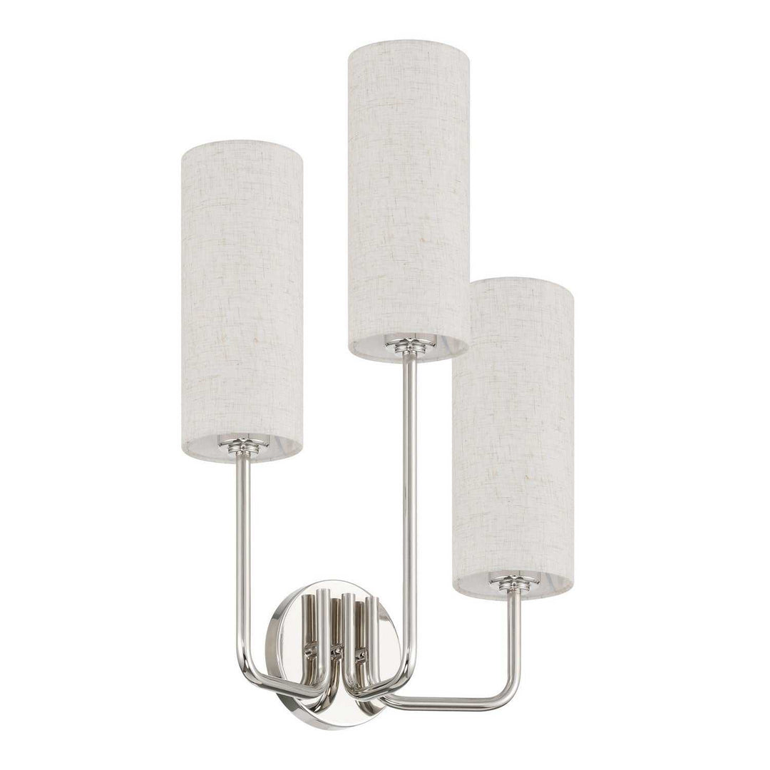 Quinn Three Light Wall Sconce in Polished Nickel Thesis Canada