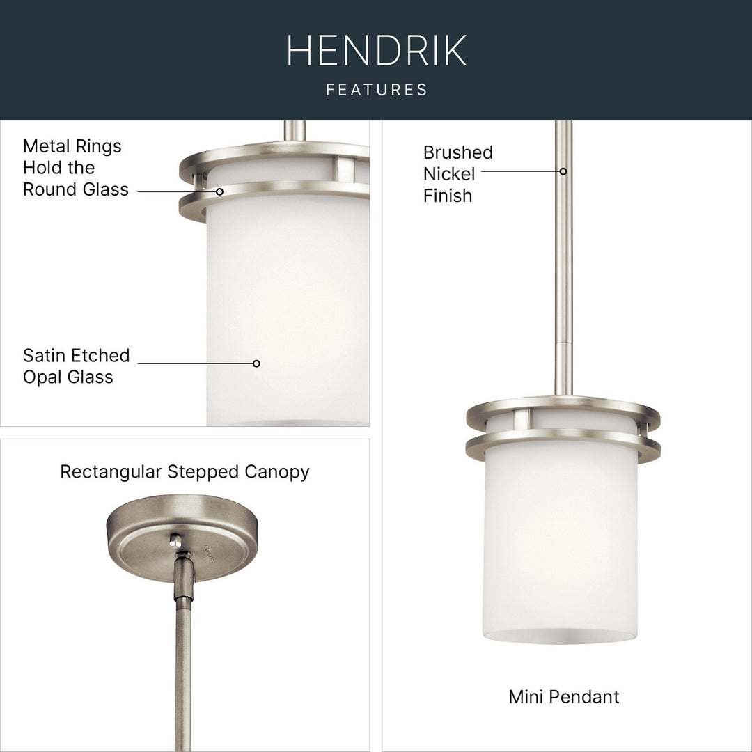 Kichler Canada - 3475NI - One Light Mini Pendant - Hendrik - Brushed Nickel