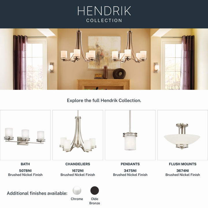 Kichler Canada - 3475NI - One Light Mini Pendant - Hendrik - Brushed Nickel