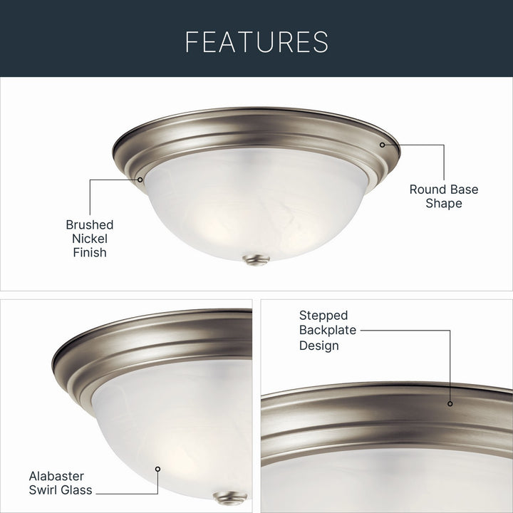 Kichler Canada - 8110NI - Three Light Flush Mount - Brushed Nickel