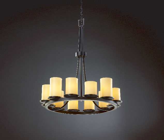 CandleAria 12 Light Chandelier in Matte Black Justice Designs