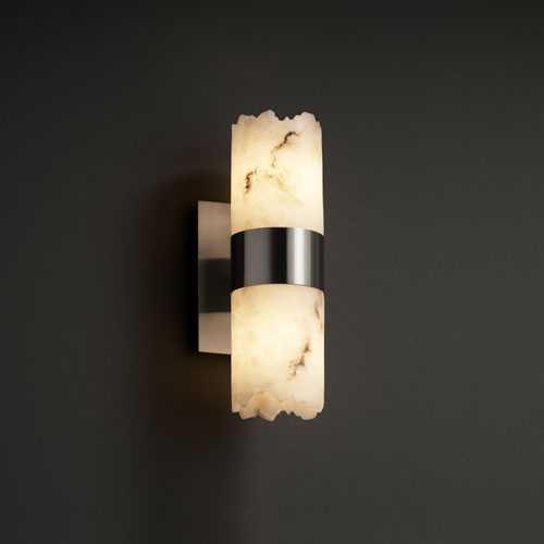 LumenAria Two Light Wall Sconce in Brushed Nickel Justice Designs