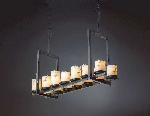 LumenAria 14 Light Chandelier in Matte Black Justice Designs