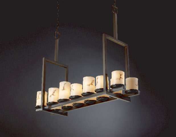 LumenAria 14 Light Chandelier in Dark Bronze Justice Designs