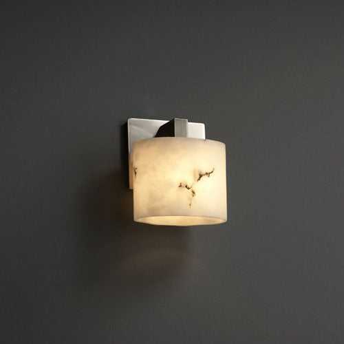 LumenAria One Light Wall Sconce in Brushed Nickel Justice Designs