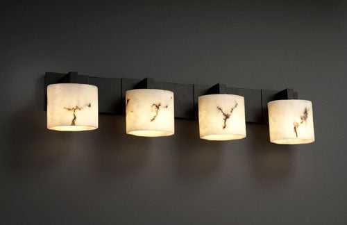 LumenAria Four Light Bath Bar in Matte Black Justice Designs