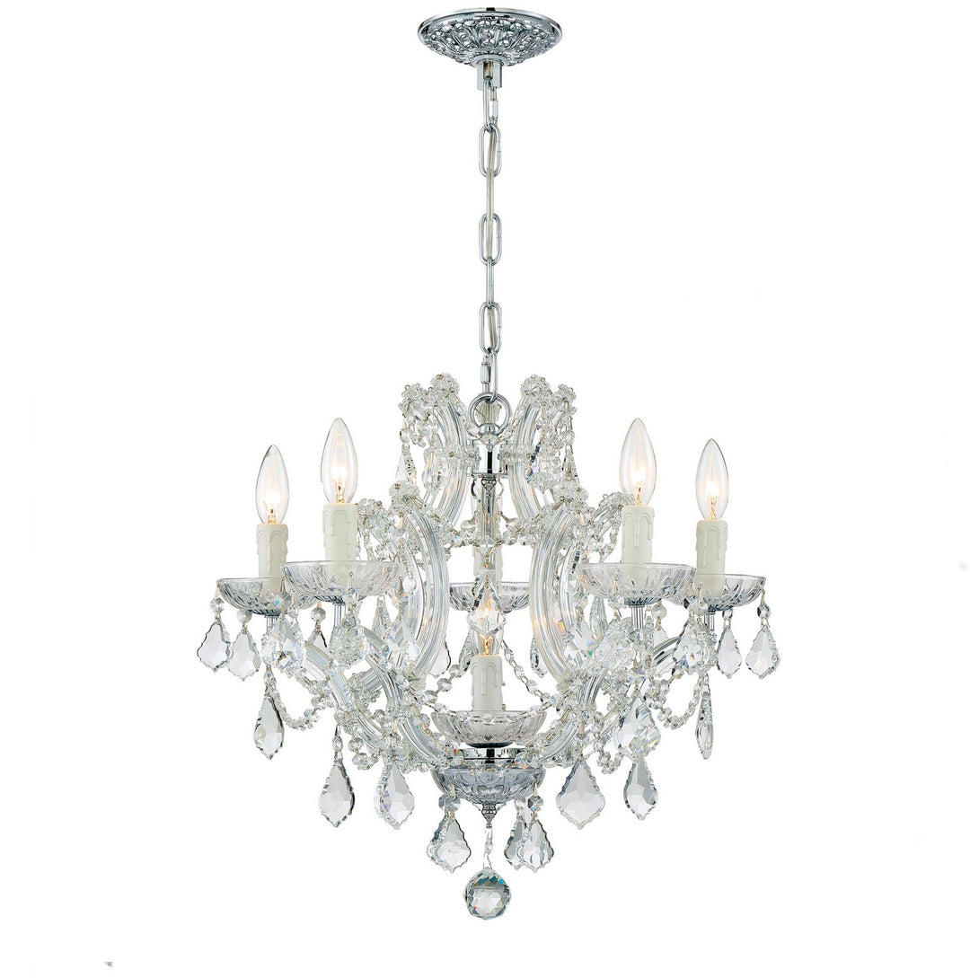 Maria Theresa Six Light Mini Chandelier in Polished Chrome - available from The Lighting Shoppe, trusted by Canadian homeowners