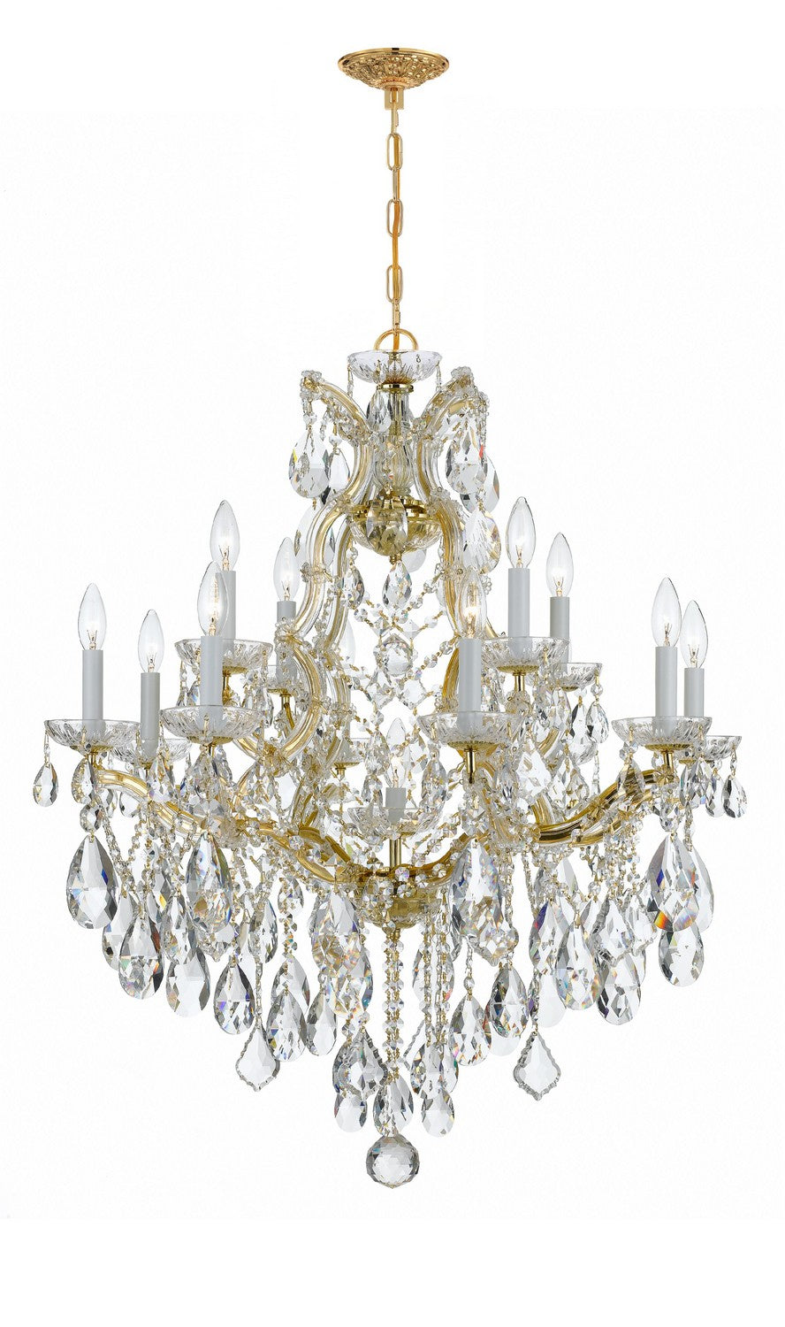 Maria Theresa 13 Light Chandelier in Gold - available from The Lighting Shoppe, trusted by Canadian homeowners
