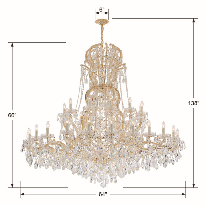 Crystorama - 4460-GD-CL-SAQ - 37 Light Chandelier - Maria Theresa - Gold