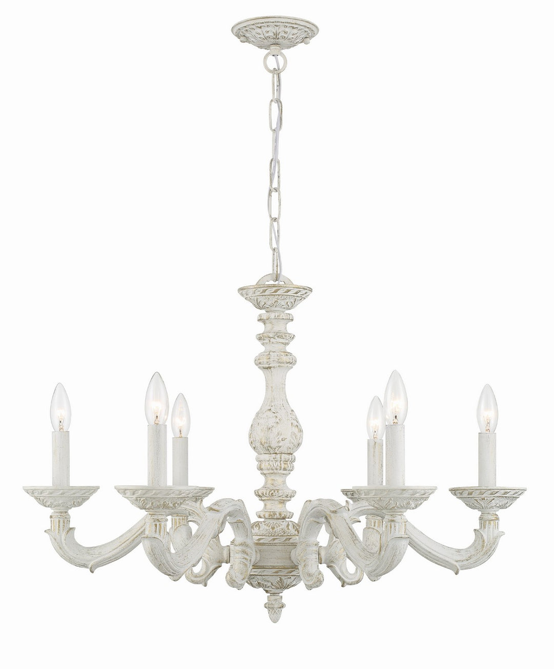 Paris Market Six Light Chandelier in Antique White - available from The Lighting Shoppe, trusted by Canadian homeowners