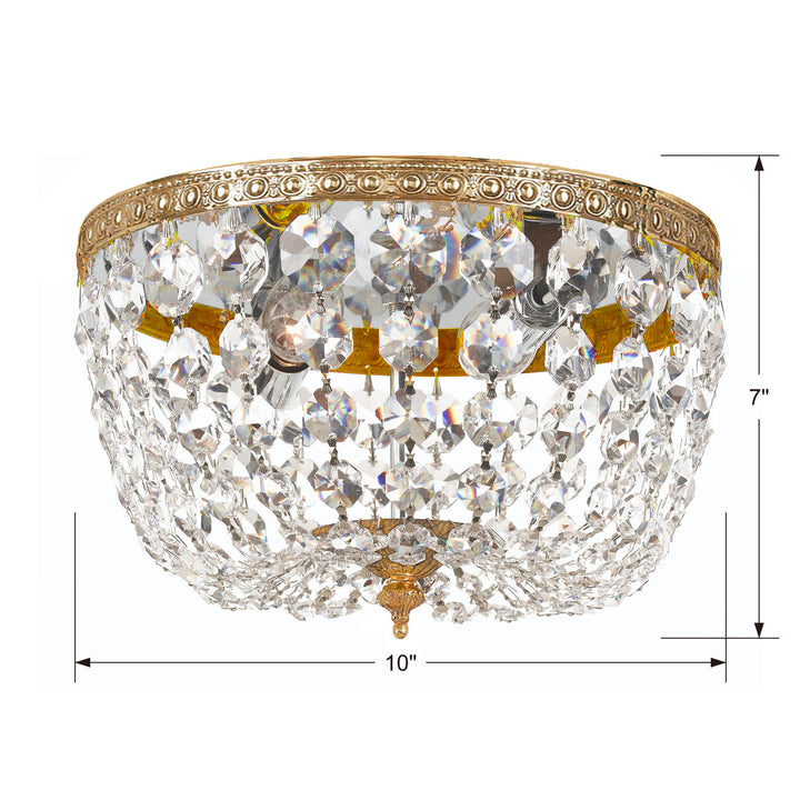 Crystorama - 710-OB-CL-MWP - Two Light Flush Mount - Waltham - Olde Brass