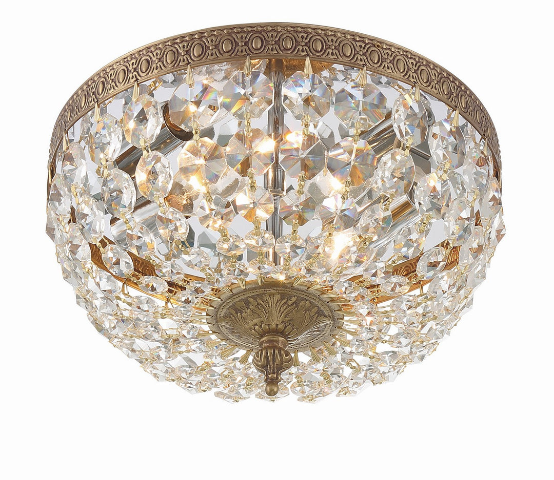 Crystorama - 710-OB-CL-MWP - Two Light Flush Mount - Waltham - Olde Brass