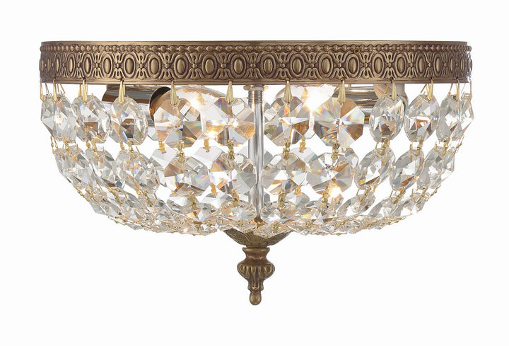 Crystorama - 710-OB-CL-MWP - Two Light Flush Mount - Waltham - Olde Brass