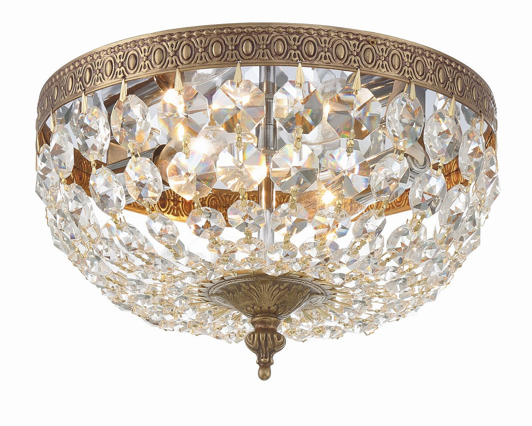 Crystorama - 710-OB-CL-SAQ - Two Light Flush Mount - Waltham - Olde Brass
