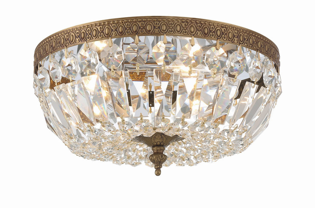Crystorama - 712-OB-CL-SAQ - Three Light Flush Mount - Waltham - Olde Brass