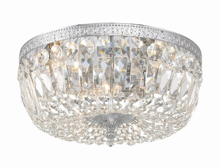 Ceiling Mount Three Light Flush Mount in Polished Chrome - available from The Lighting Shoppe, trusted by Canadian homeowners