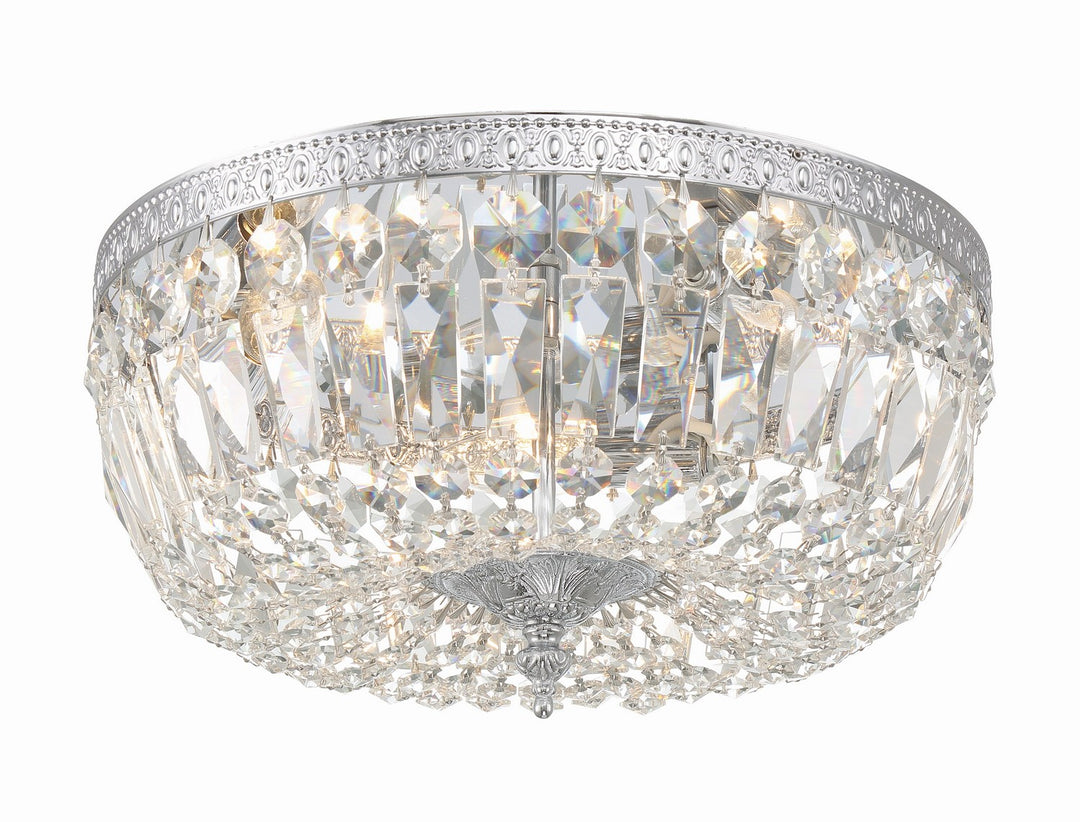 Ceiling Mount Three Light Flush Mount in Polished Chrome - available from The Lighting Shoppe, trusted by Canadian homeowners
