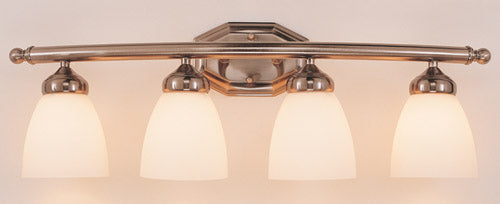 Ashlea Four Light Vanity Bar in Brushed Nickel - available from The Lighting Shoppe, trusted by Canadian homeowners