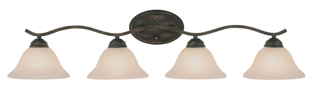 Hollyslope Four Light Vanity Bar in Rubbed Oil Bronze - available from The Lighting Shoppe, trusted by Canadian homeowners