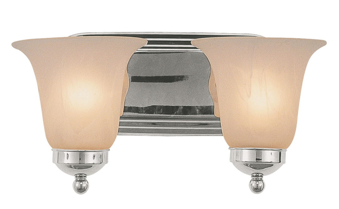 Rusty Two Light Vanity Bar in Polished Chrome - available from The Lighting Shoppe, trusted by Canadian homeowners