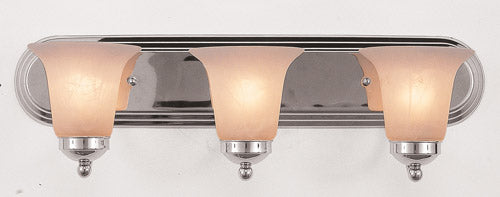 Rusty Three Light Vanity Bar in Polished Chrome - available from The Lighting Shoppe, trusted by Canadian homeowners