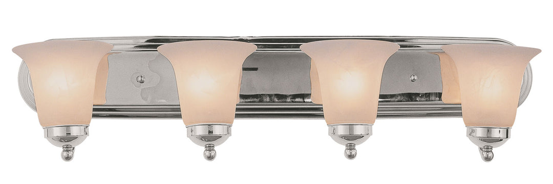 Rusty Four Light Vanity Bar in Polished Chrome - available from The Lighting Shoppe, trusted by Canadian homeowners