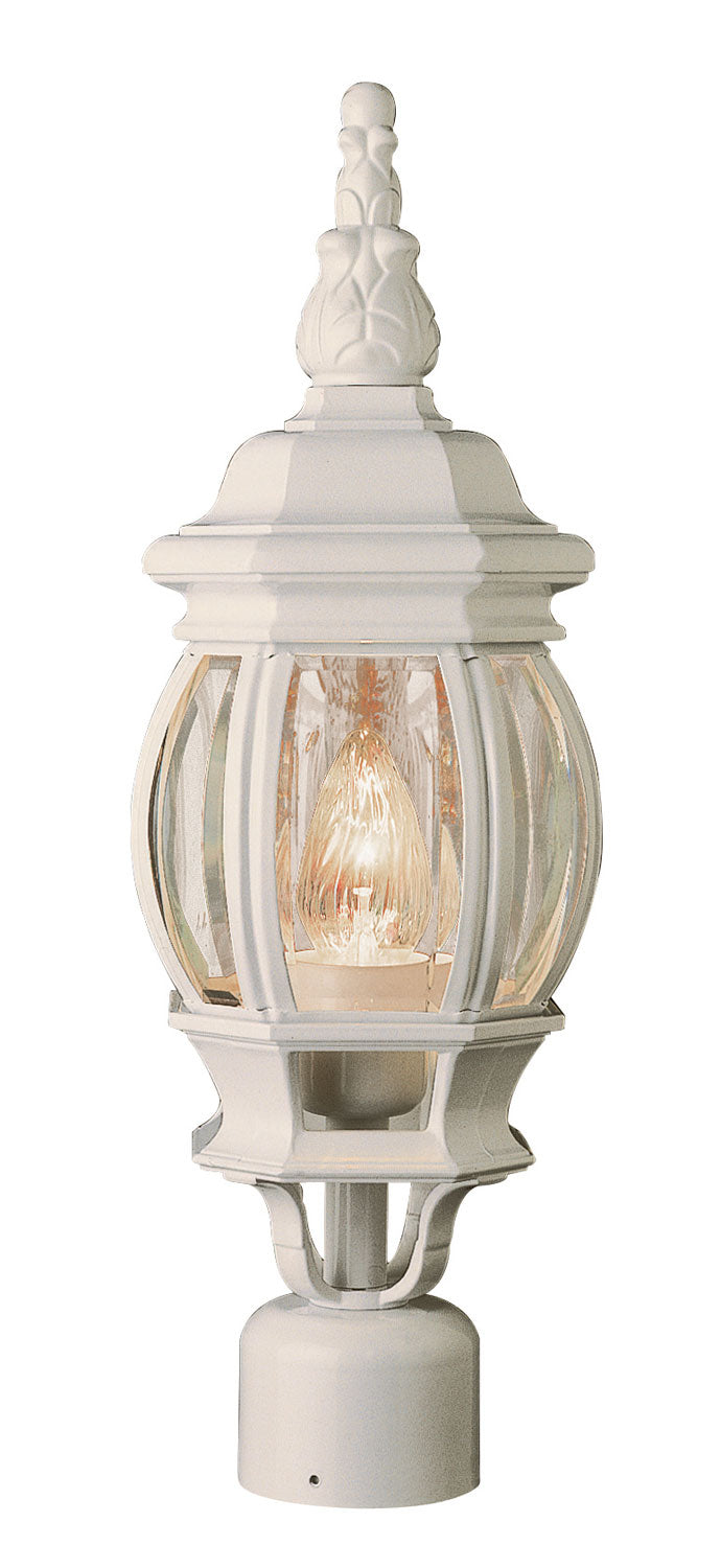 Parsons One Light Postmount Lantern in White - available from The Lighting Shoppe, trusted by Canadian homeowners
