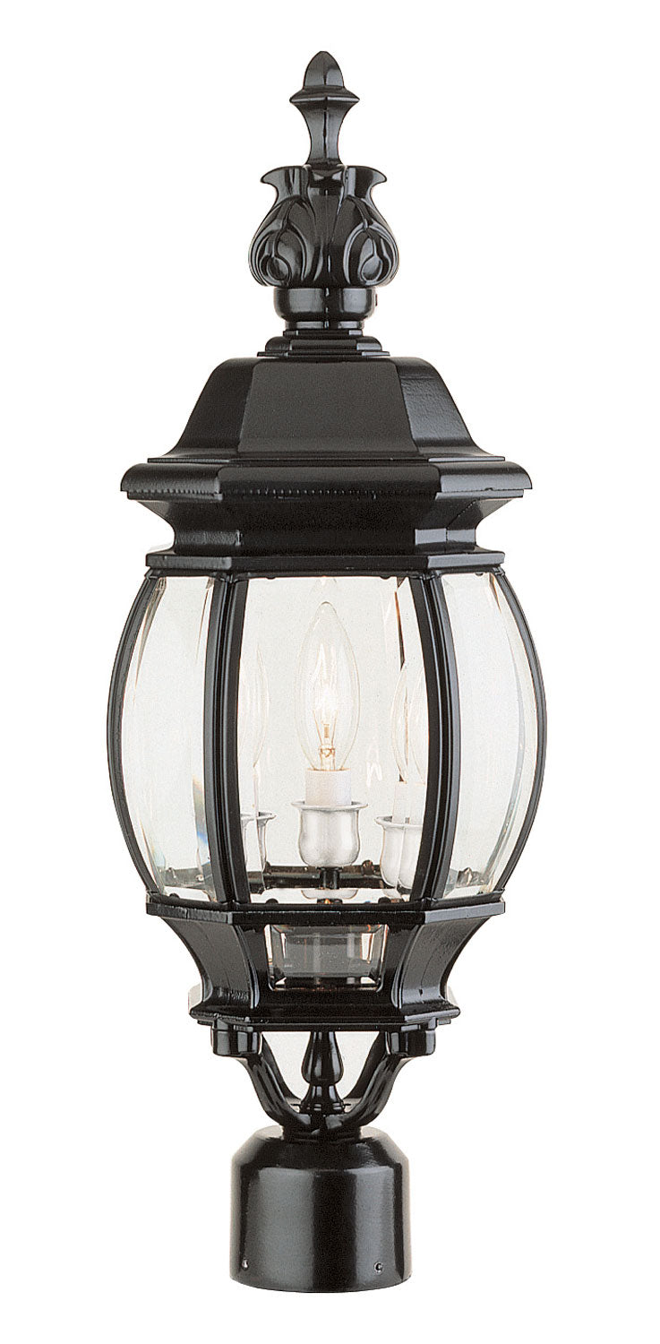 Parsons Three Light Postmount Lantern in Black - available from The Lighting Shoppe, trusted by Canadian homeowners